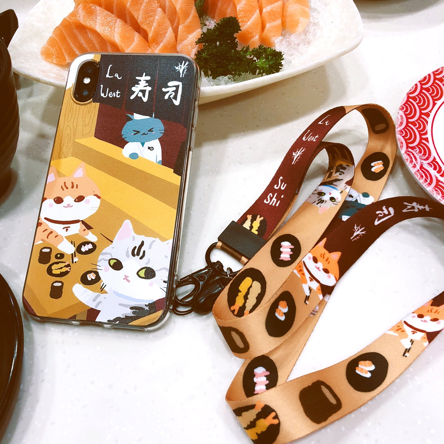 Tea Time with Dogs and Cats Lanyard