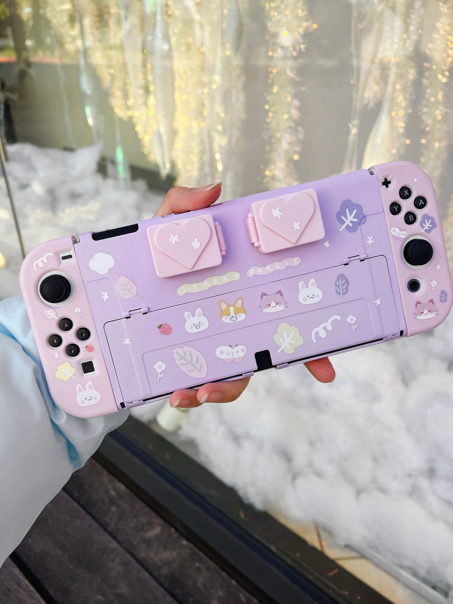 Cat panda cute Switch Oled case with game card storage boxes