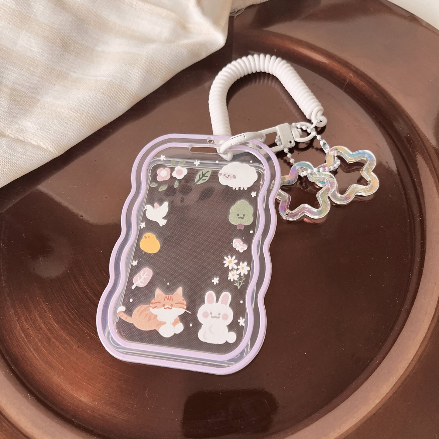 Orange Cat Sheep ID Badge Holder with Lanyard