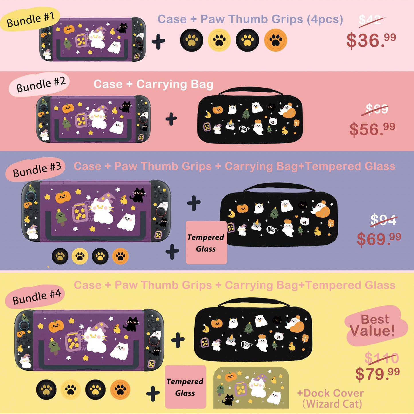 Wizard Cat Halloween Case for Nintendo Switch 2