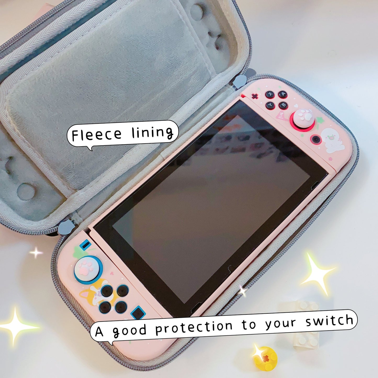 Pink Corgi Carrying Case for Nintendo Switch, Switch OLED and Lite