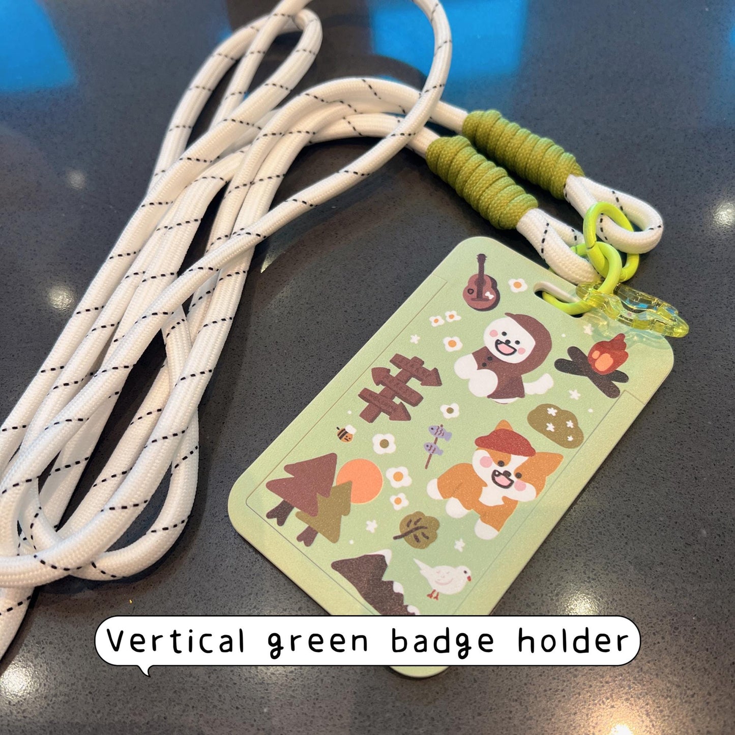 Camping Dogs ID Badge Holder with Lanyard