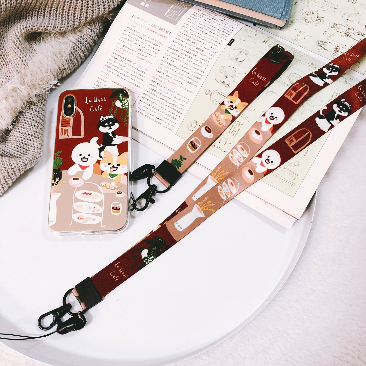 Tea Time with Dogs and Cats Lanyard