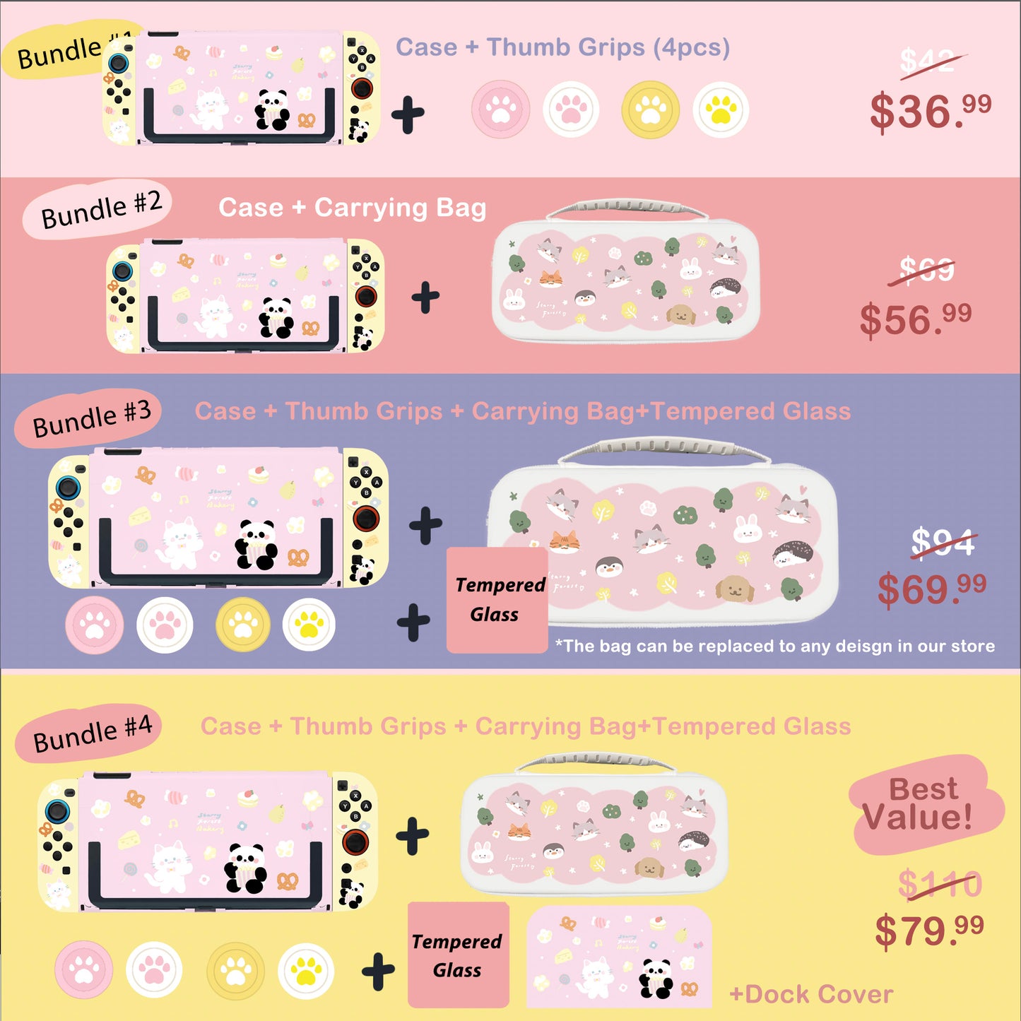 Panda and Cat Case for Nintendo Switch 2