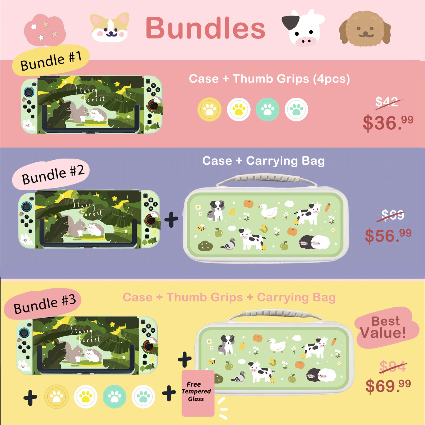Hedgehog and Squirrel Case for Nintendo Switch 2, Switch, Switch OLED and Lite