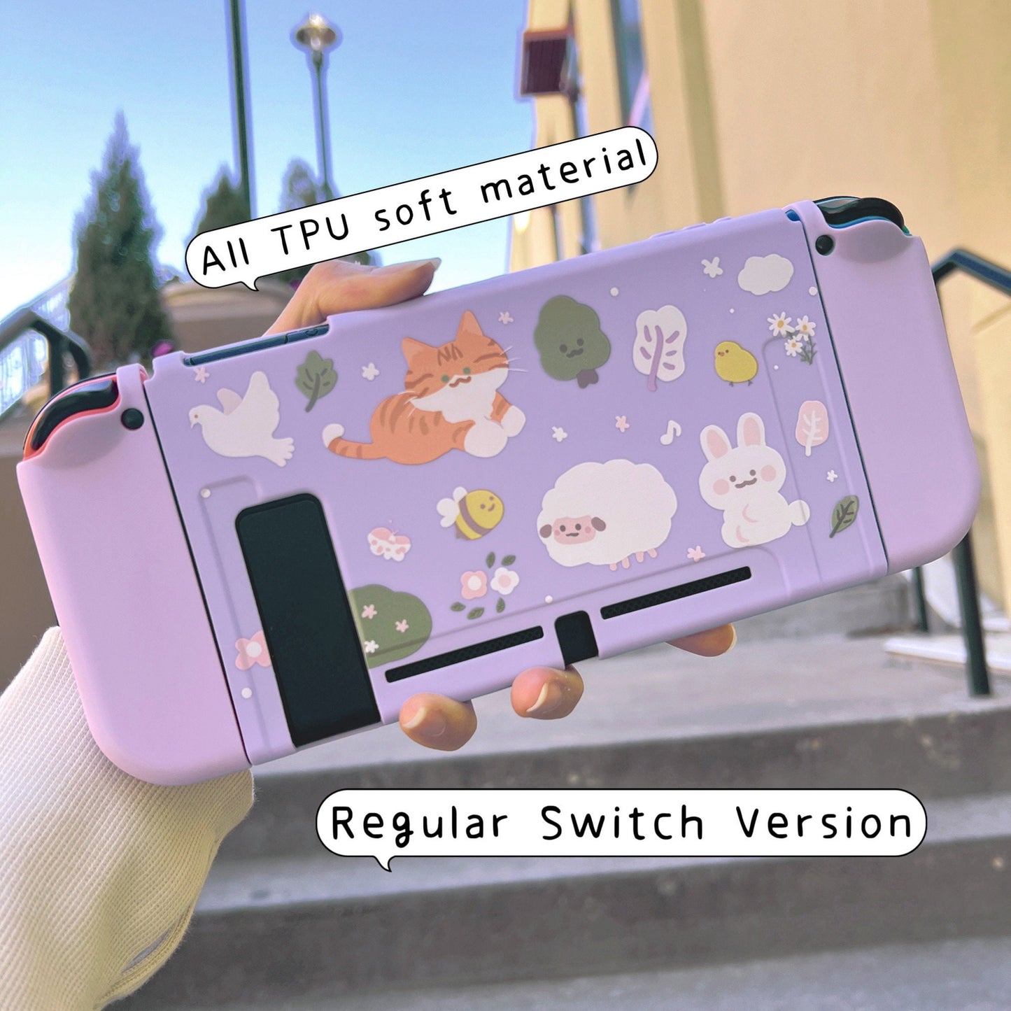 Whiskers & Blooms Case for Nintendo Switch 2, Switch, Switch Oled and Lite
