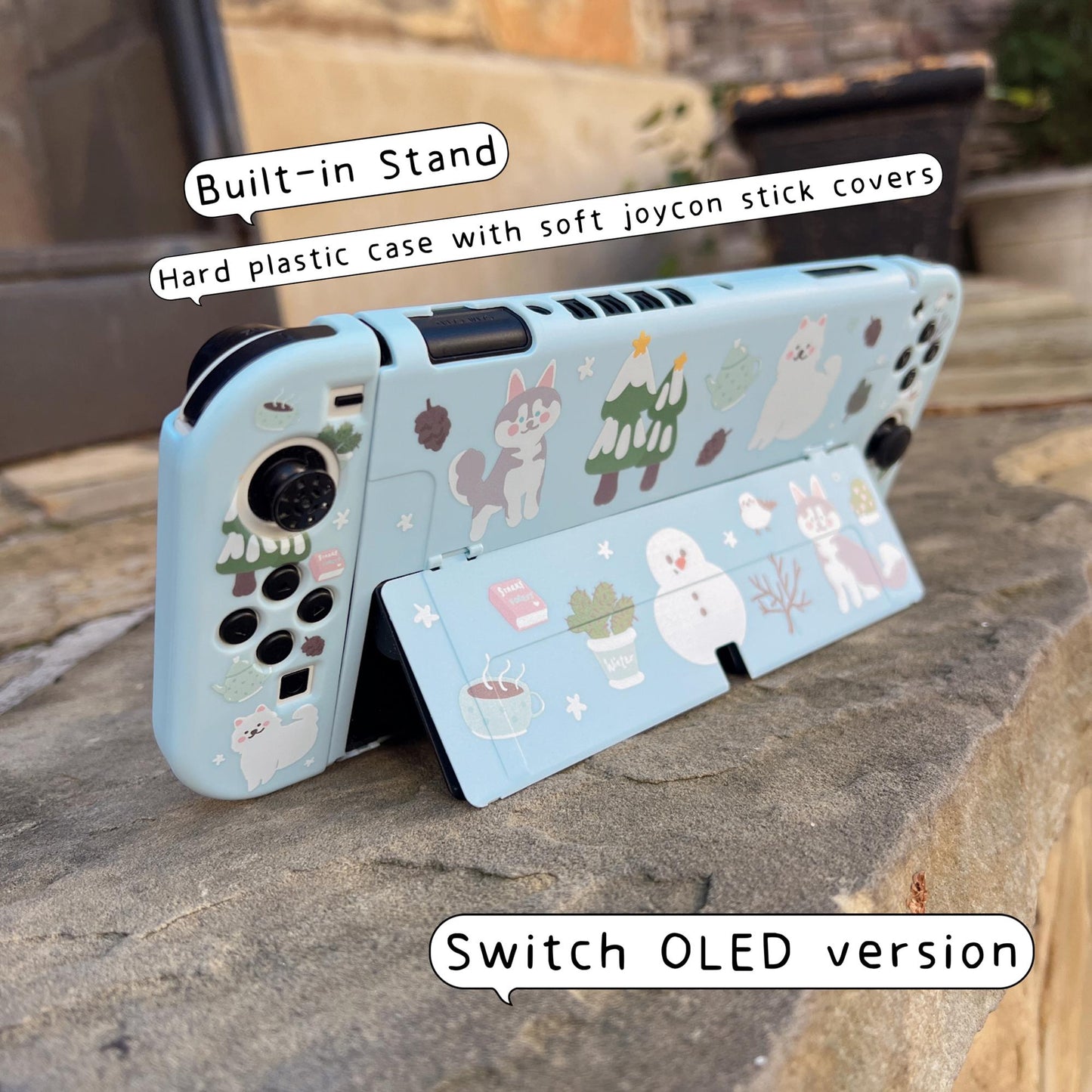 Winter Husky Samoyed Case for Nintendo Switch, Switch OLED and Lite