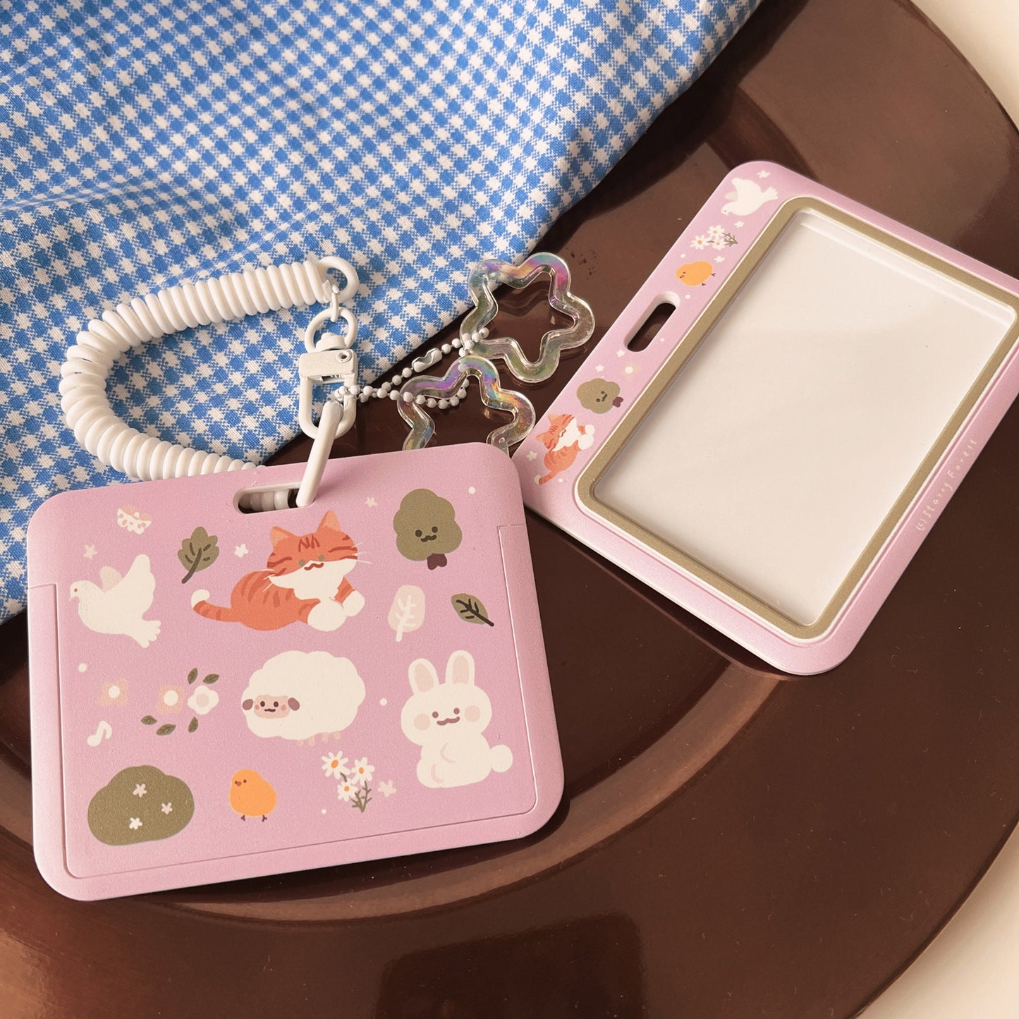 Orange Cat Sheep ID Badge Holder with Lanyard