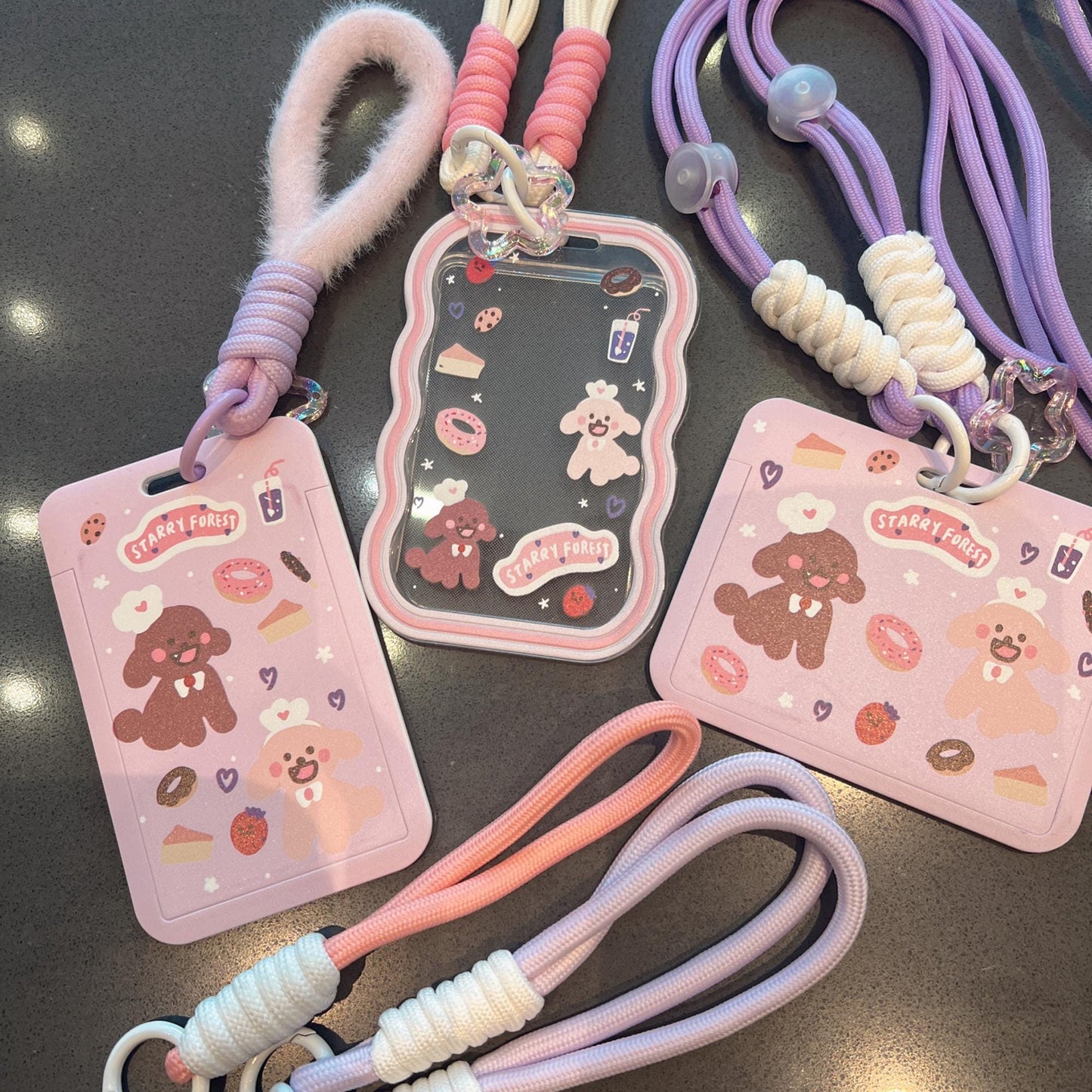 Poodle Bakery ID Badge Holder with Lanyard