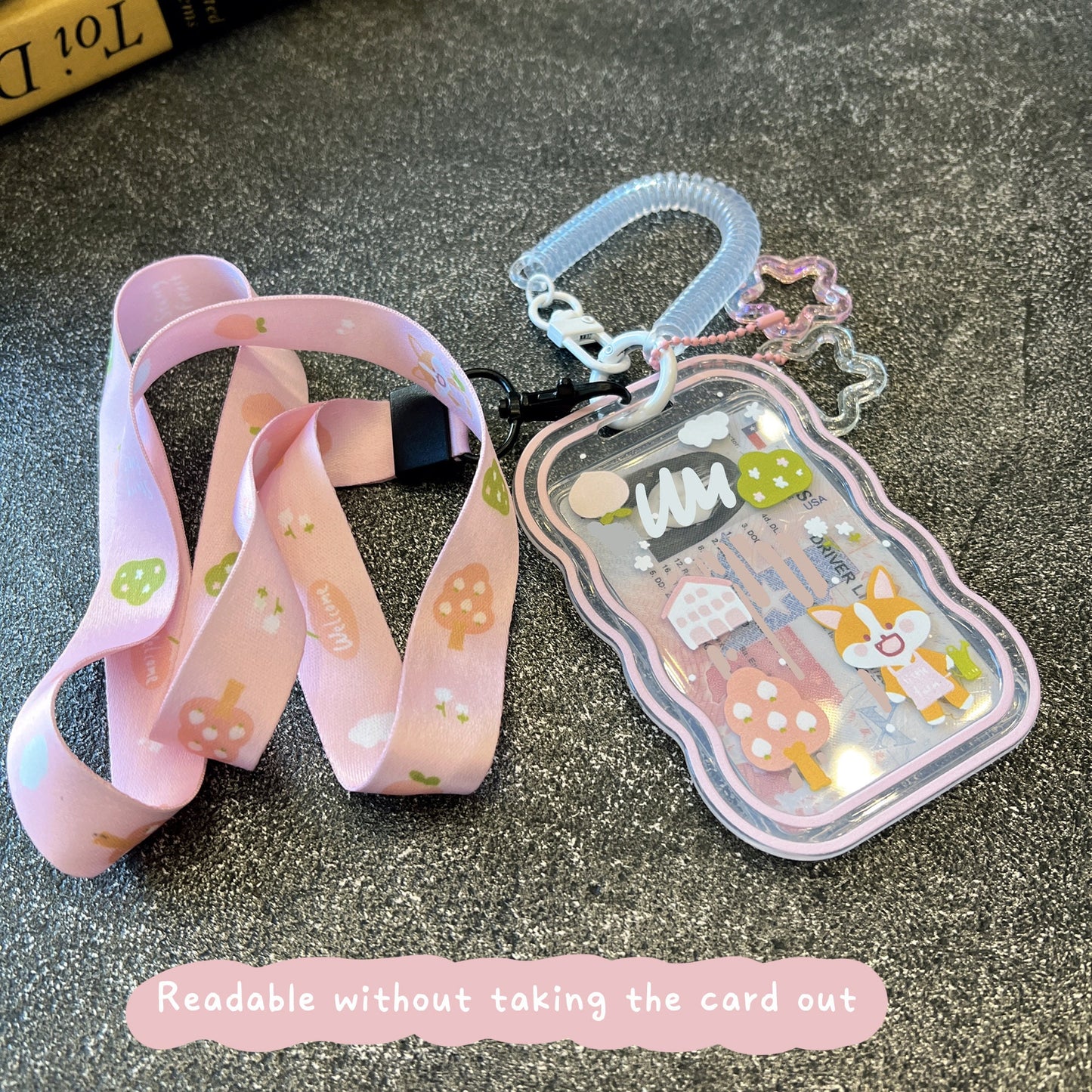 Corgi Farm Clear ID Badge Holder with Lanyard