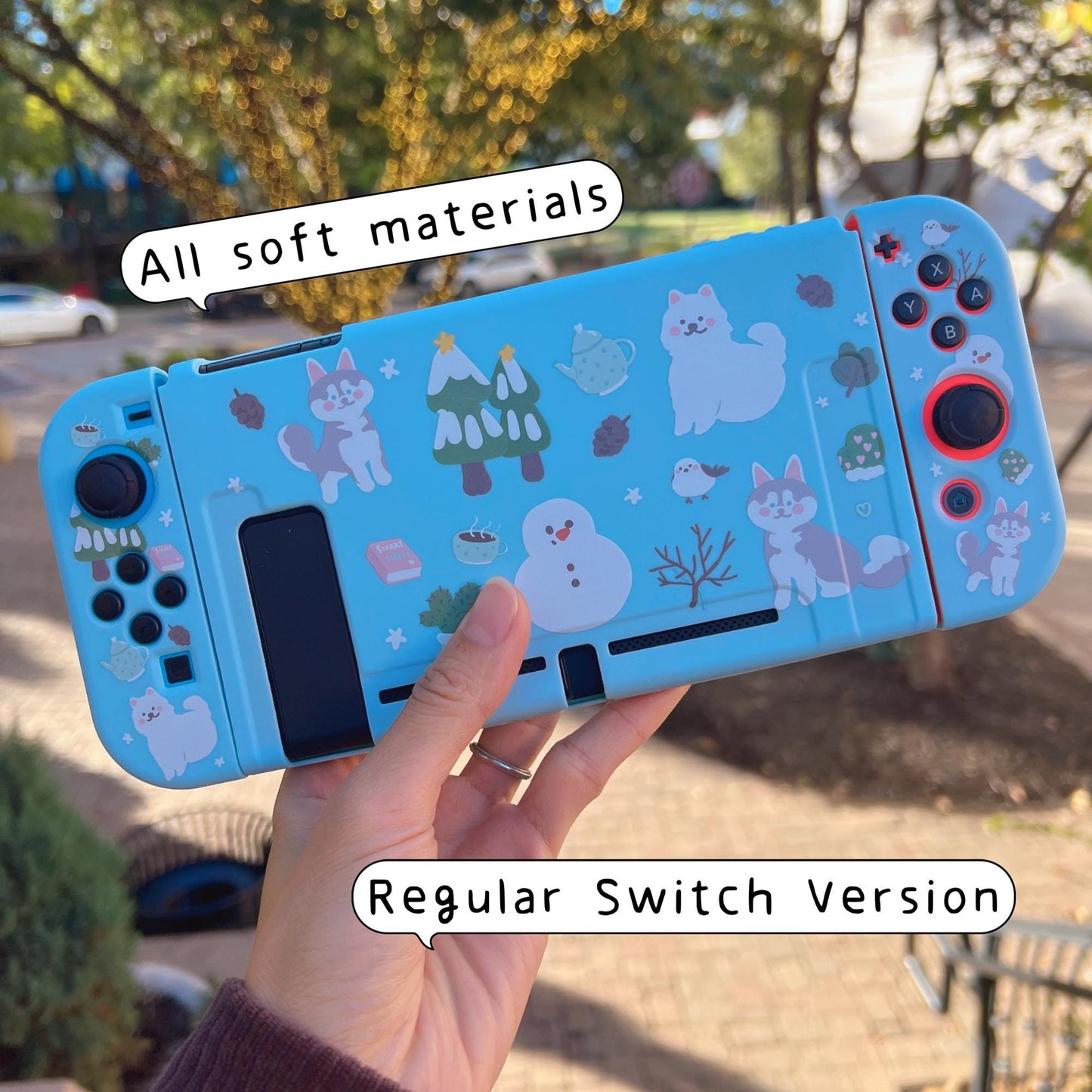 Winter Husky Samoyed Case for Nintendo Switch, Switch OLED and Lite