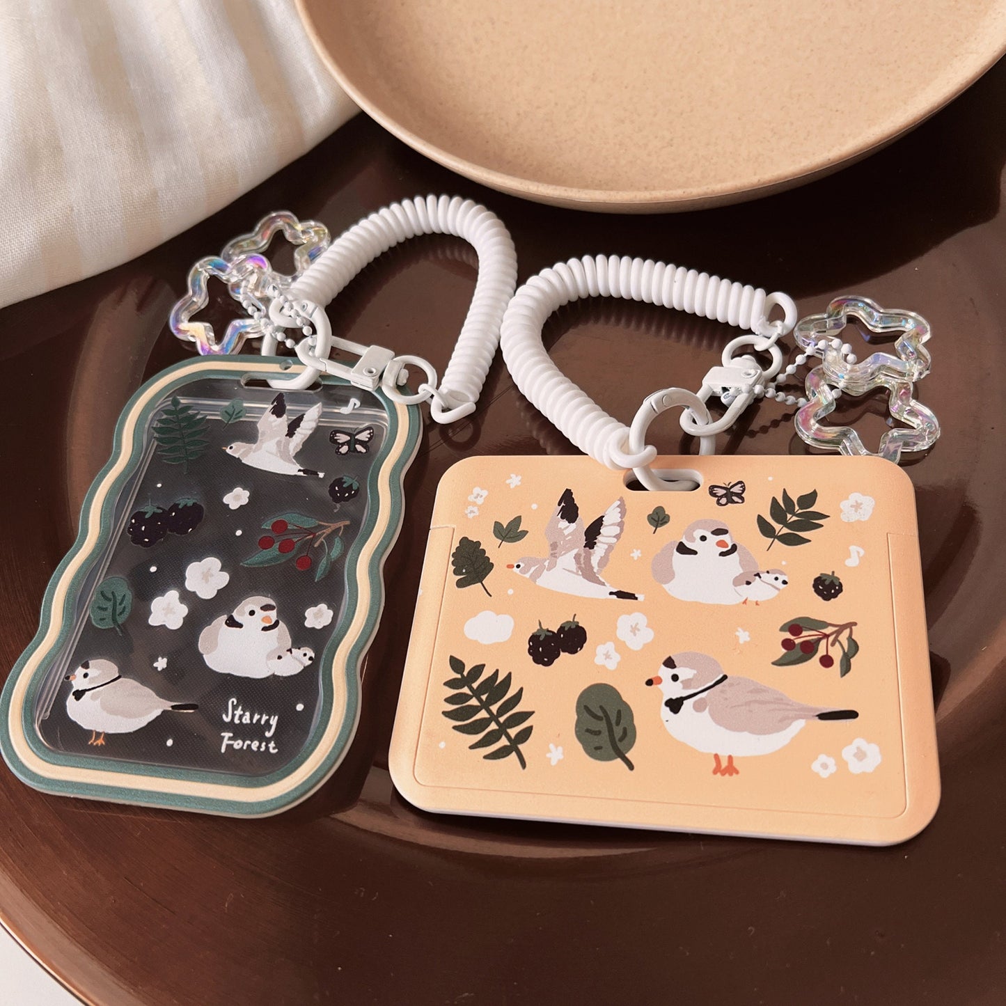 Yellow Birds ID Badge Holder with Lanyard