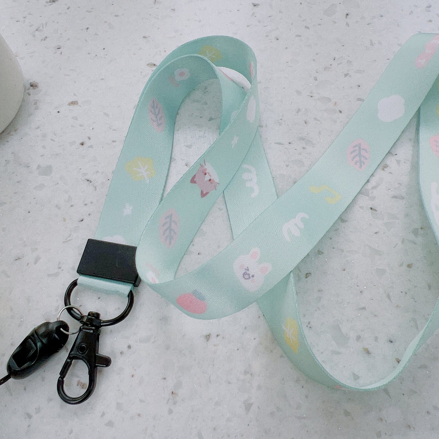 Mint Bunny Cat Lanyard