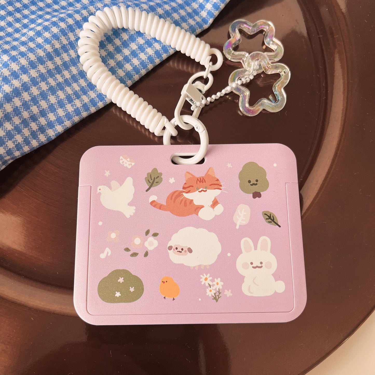 Orange Cat Sheep ID Badge Holder with Lanyard