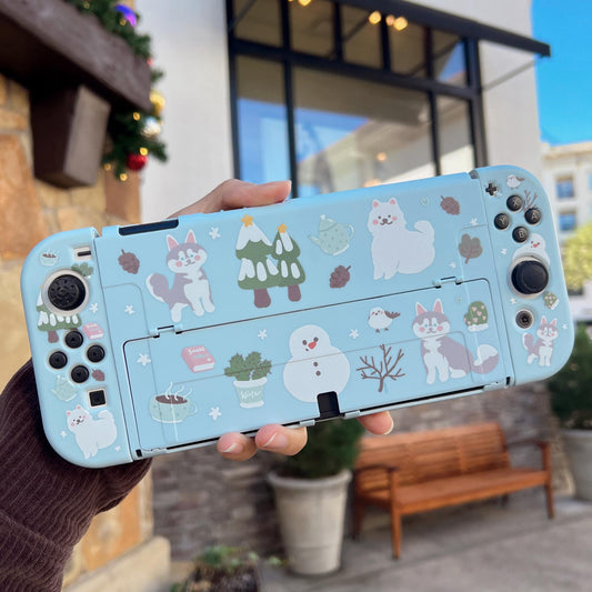 Winter Husky Samoyed Case for Nintendo Switch, Switch OLED and Lite