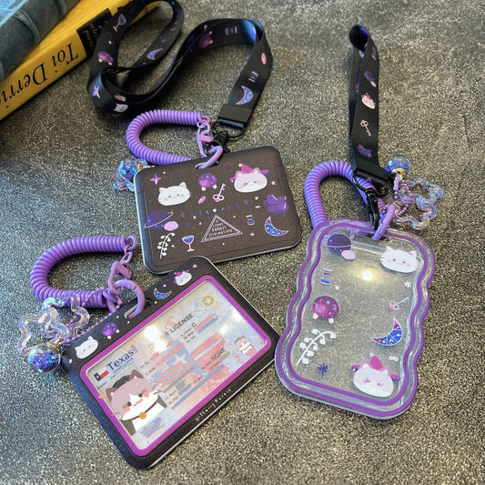 Cat Divination ID Badge Holder with Lanyard
