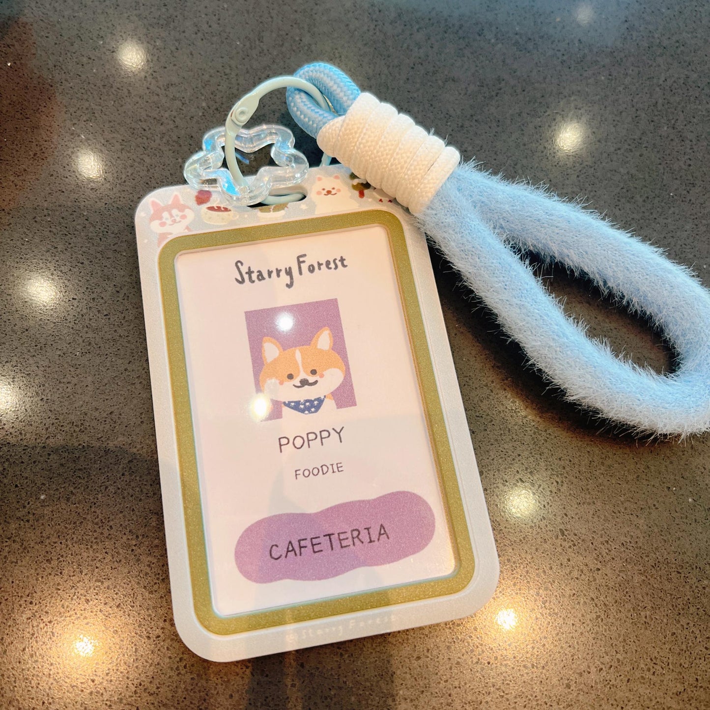 Winter Sled Dogs ID Badge Holder with Lanyard