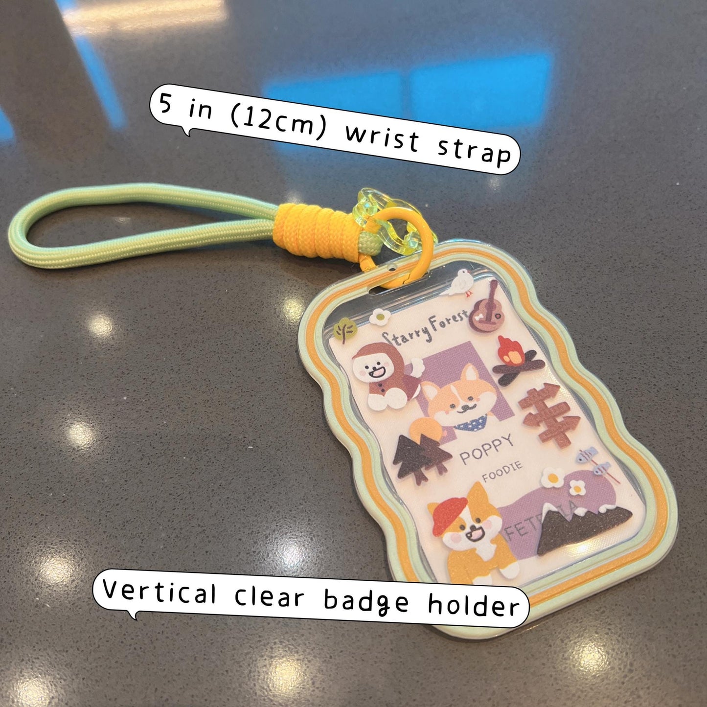 Camping Dogs ID Badge Holder with Lanyard