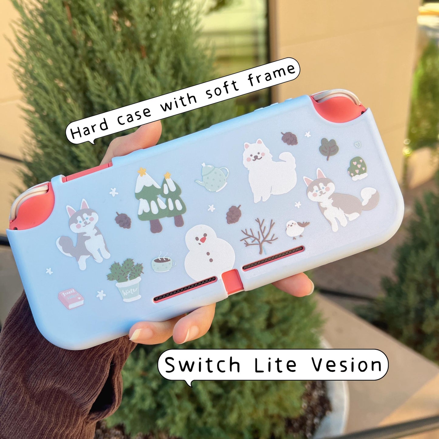 Winter Husky Samoyed Case for Nintendo Switch, Switch OLED and Lite