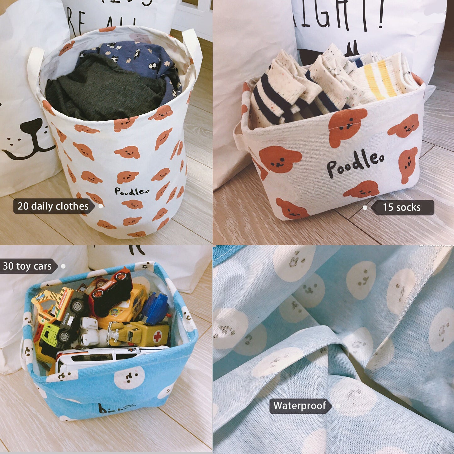 Poodle Bichon Frises Laundry Storage Basket