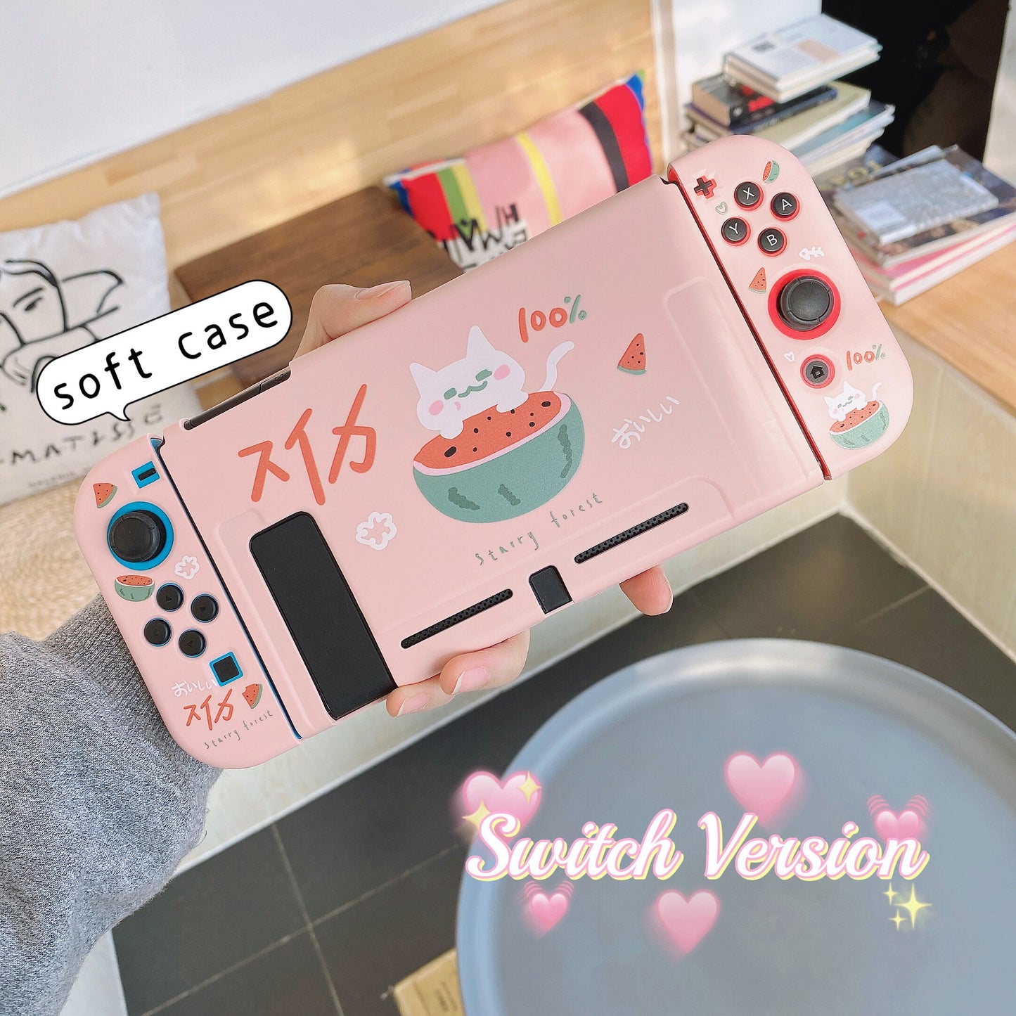 Watermelon Cat Case for Nintendo Switch, Switch Oled and Switch Lite