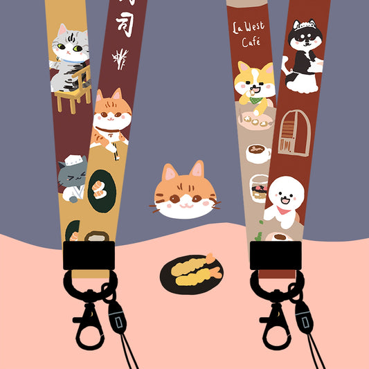 Tea Time with Dogs and Cats Lanyard