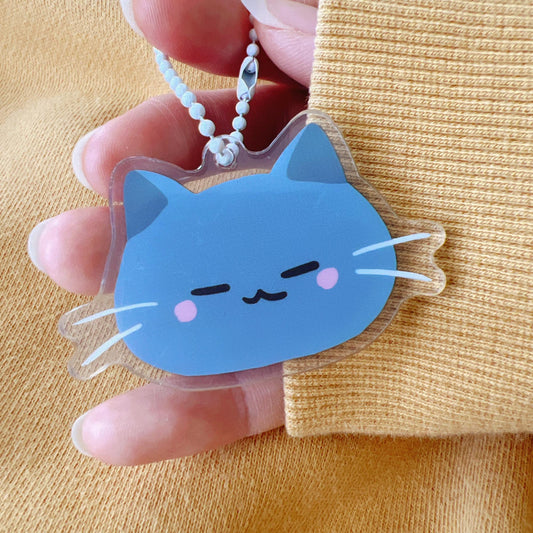 Blue Cat Keychain