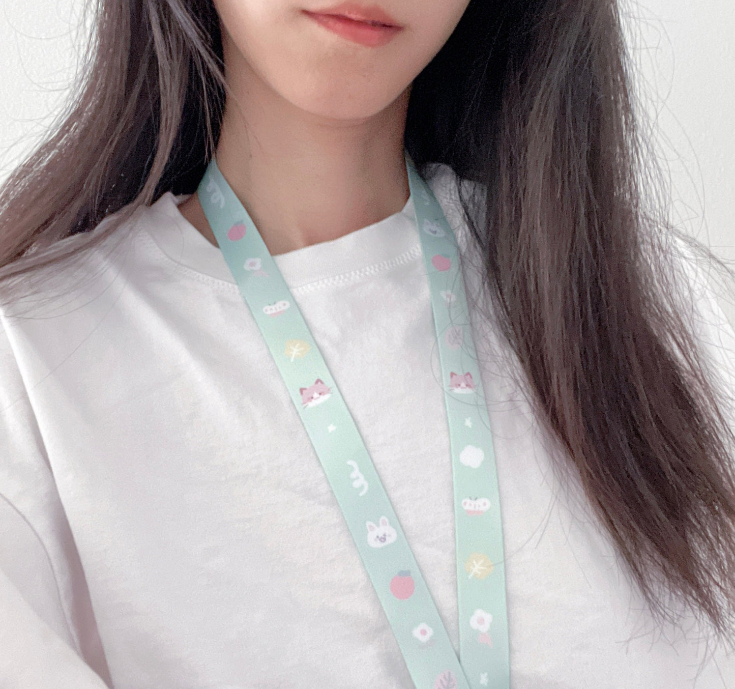 Mint Bunny Cat Lanyard