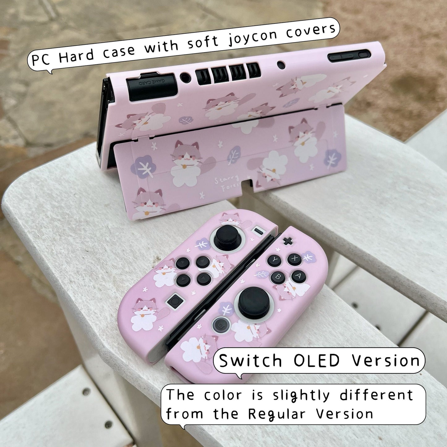 Cat Bunny Print Case for Nintendo Switch 2, Switch and Switch Oled