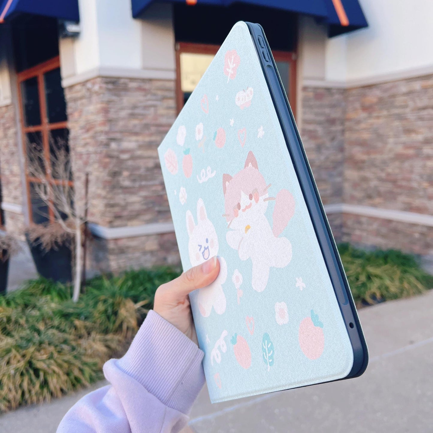Strawberry Rabbit Cat Case for iPad/Kindle