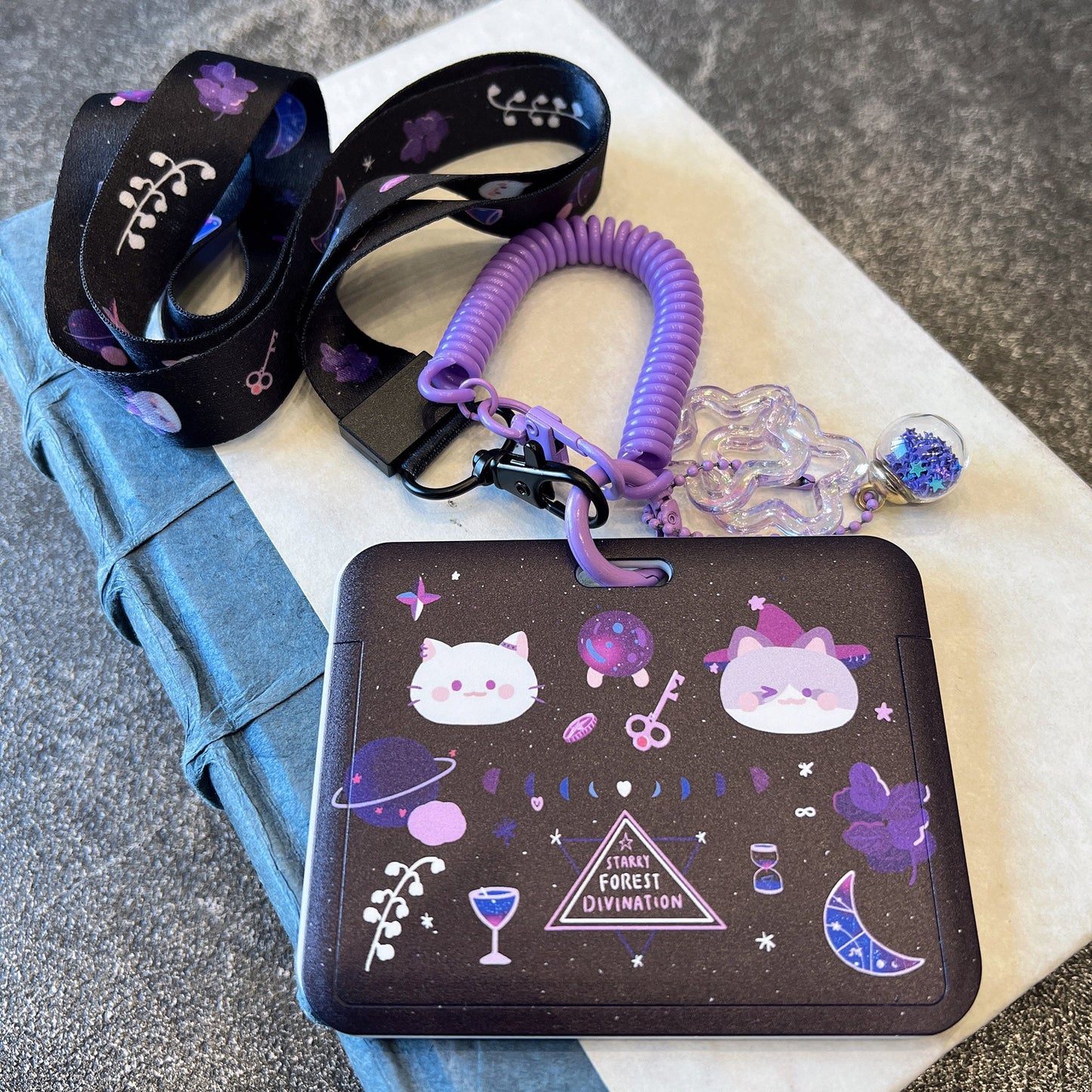 Cat Divination ID Badge Holder with Lanyard