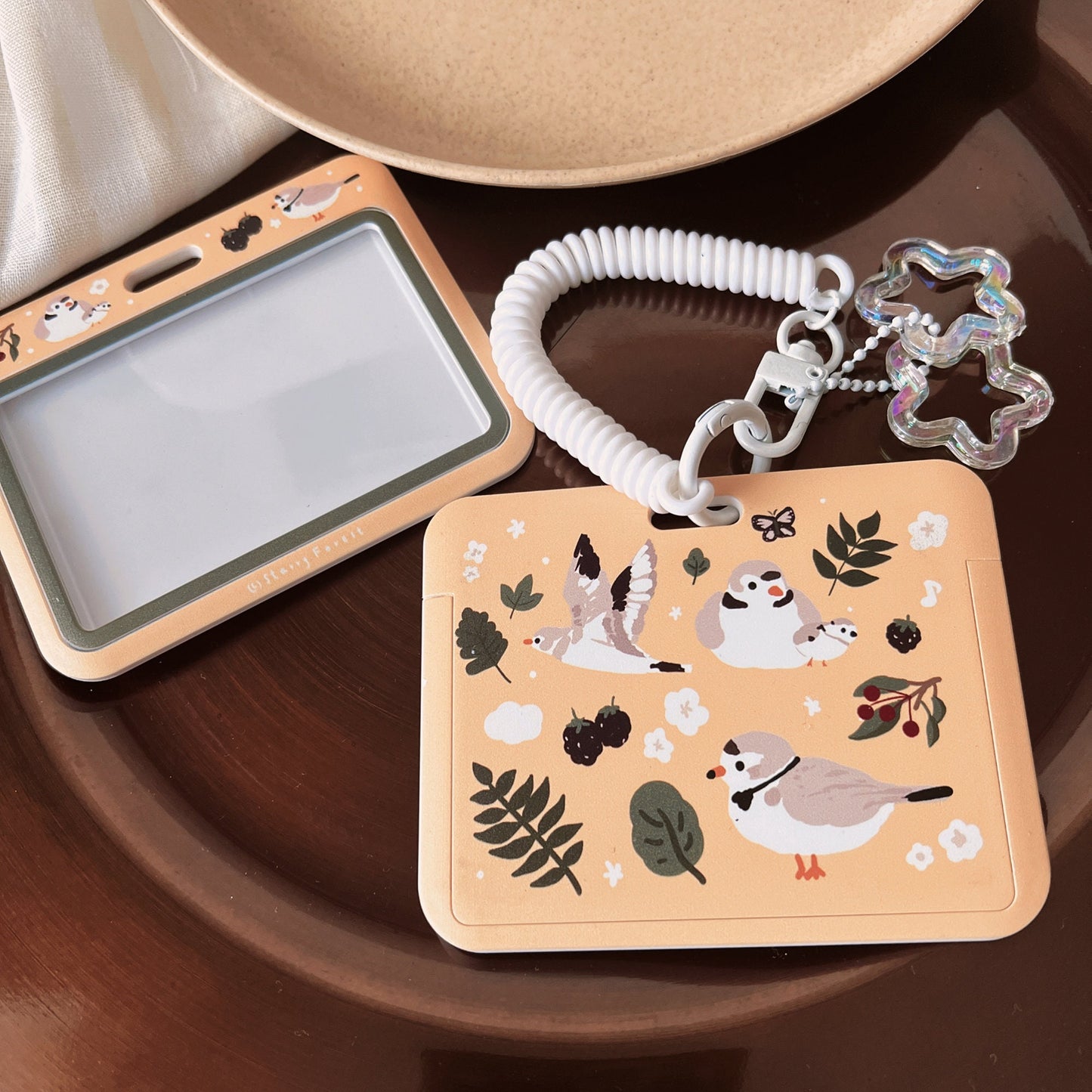 Yellow Birds ID Badge Holder with Lanyard