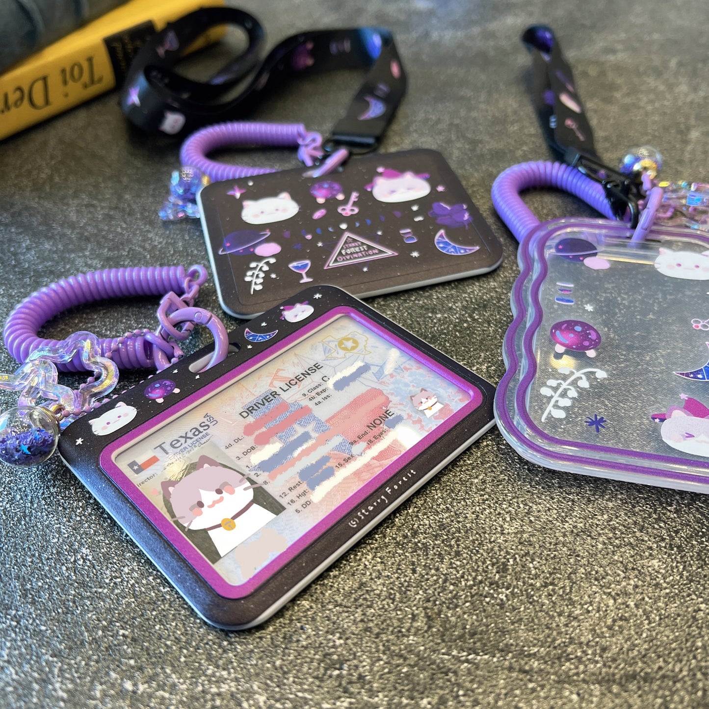 Cat Divination ID Badge Holder with Lanyard