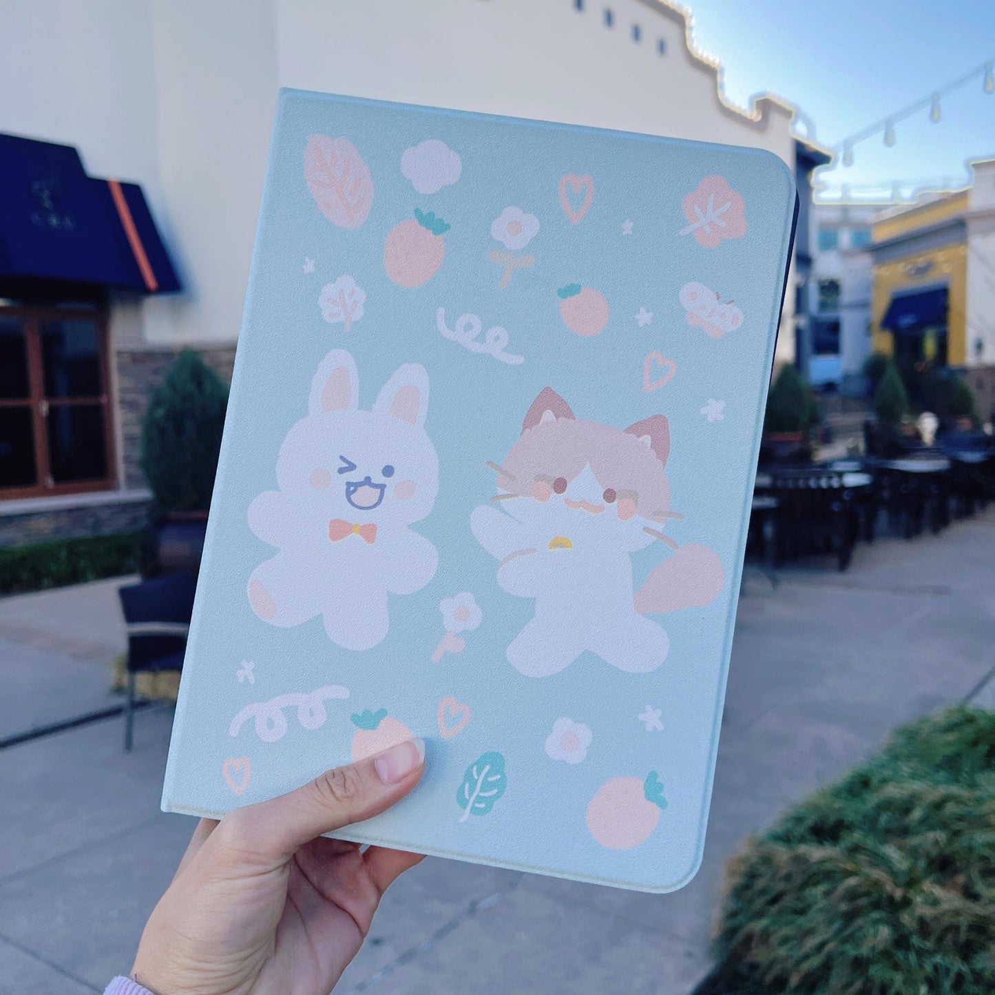 Strawberry Rabbit Cat Case for iPad/Kindle