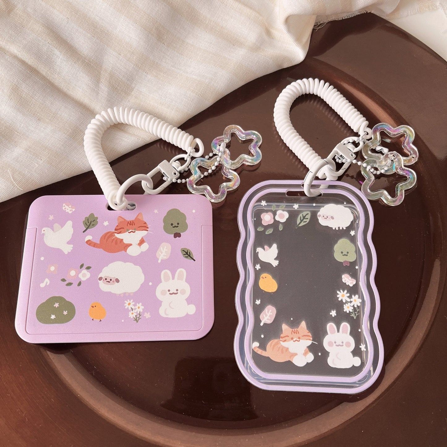 Orange Cat Sheep ID Badge Holder with Lanyard