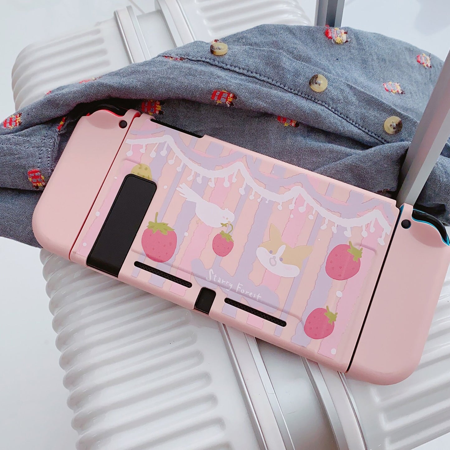 Strawberry Corgi Case for Nintendo Switch 2, Switch, Switch Oled and Lite