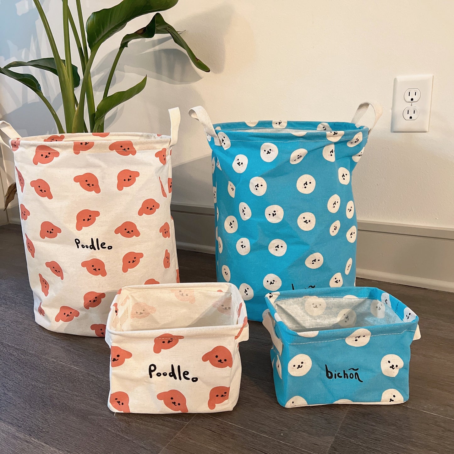 Poodle Bichon Frises Laundry Storage Basket