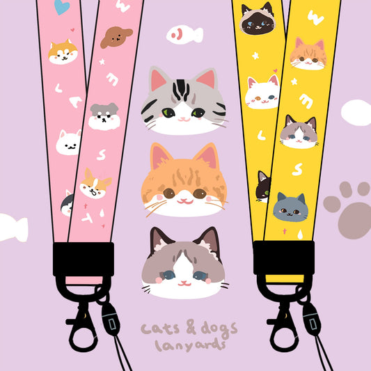 Cat Dog Prints Lanyards