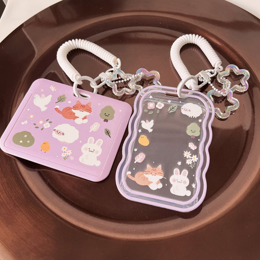 Orange Cat Sheep ID Badge Holder with Lanyard