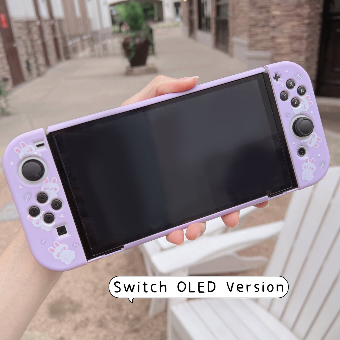 Cat Bunny Print Case for Nintendo Switch 2, Switch and Switch Oled