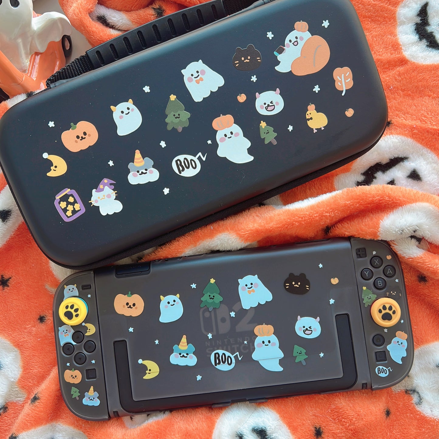 Halloween Pumpkin Ghosts Case for Nintendo Switch 2, Switch, Switch OLED and Lite