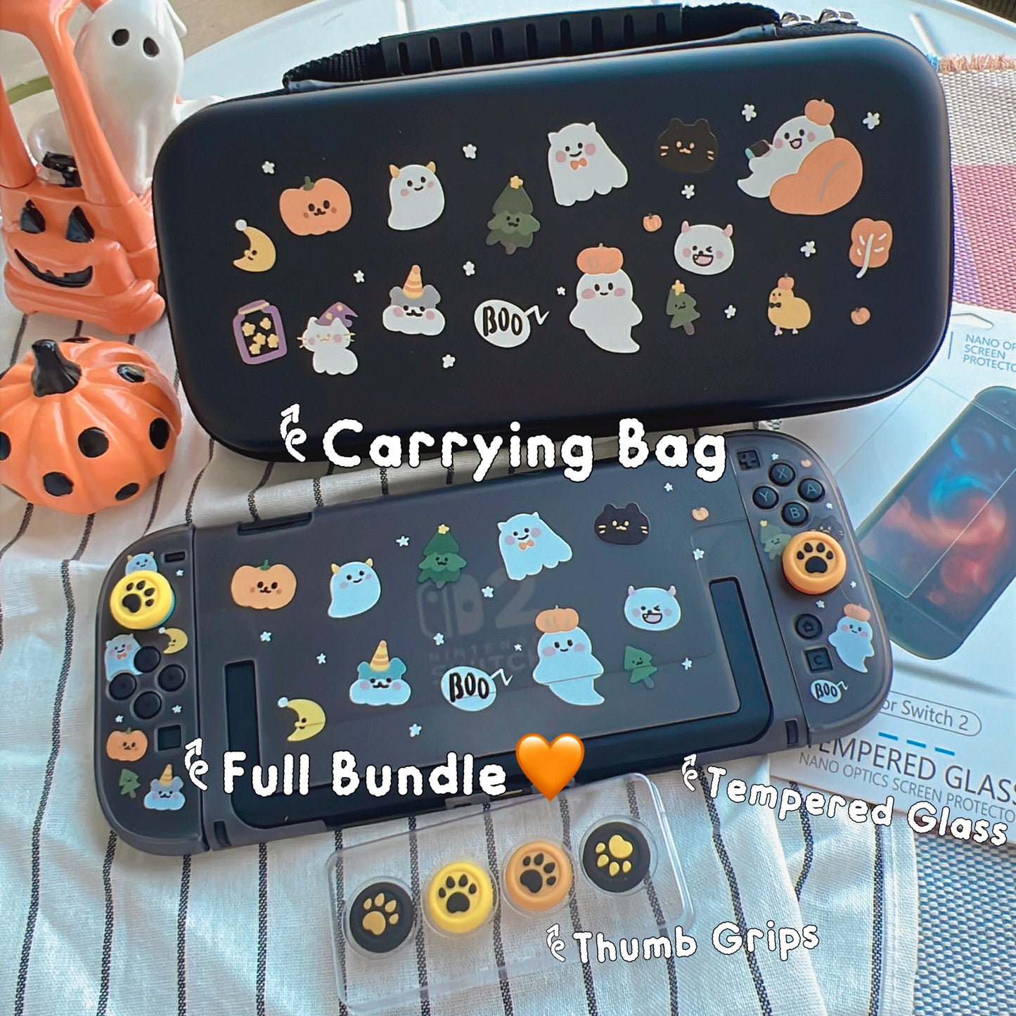 Halloween Pumpkin Ghosts Case for Nintendo Switch 2, Switch, Switch OLED and Lite