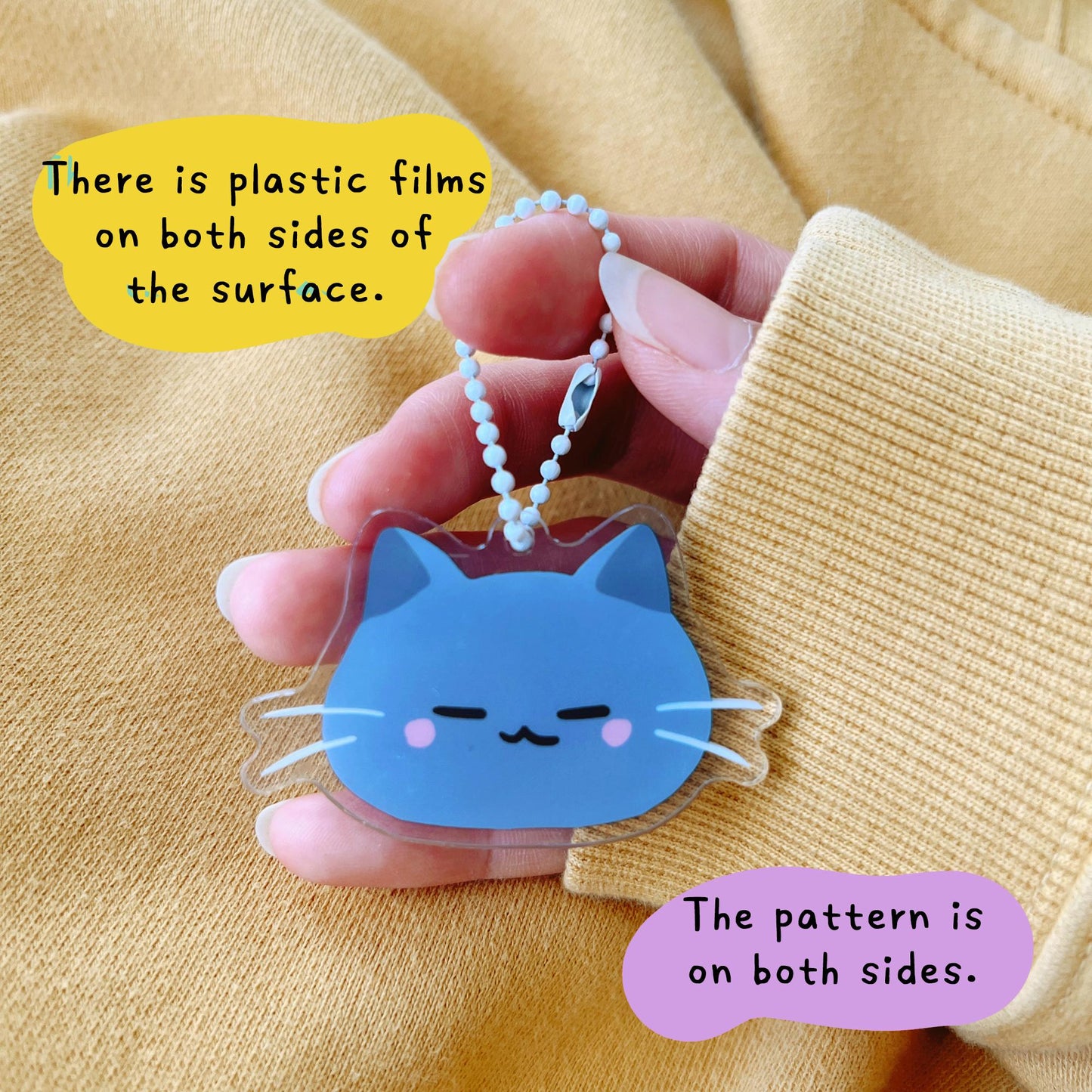 Blue Cat Keychain