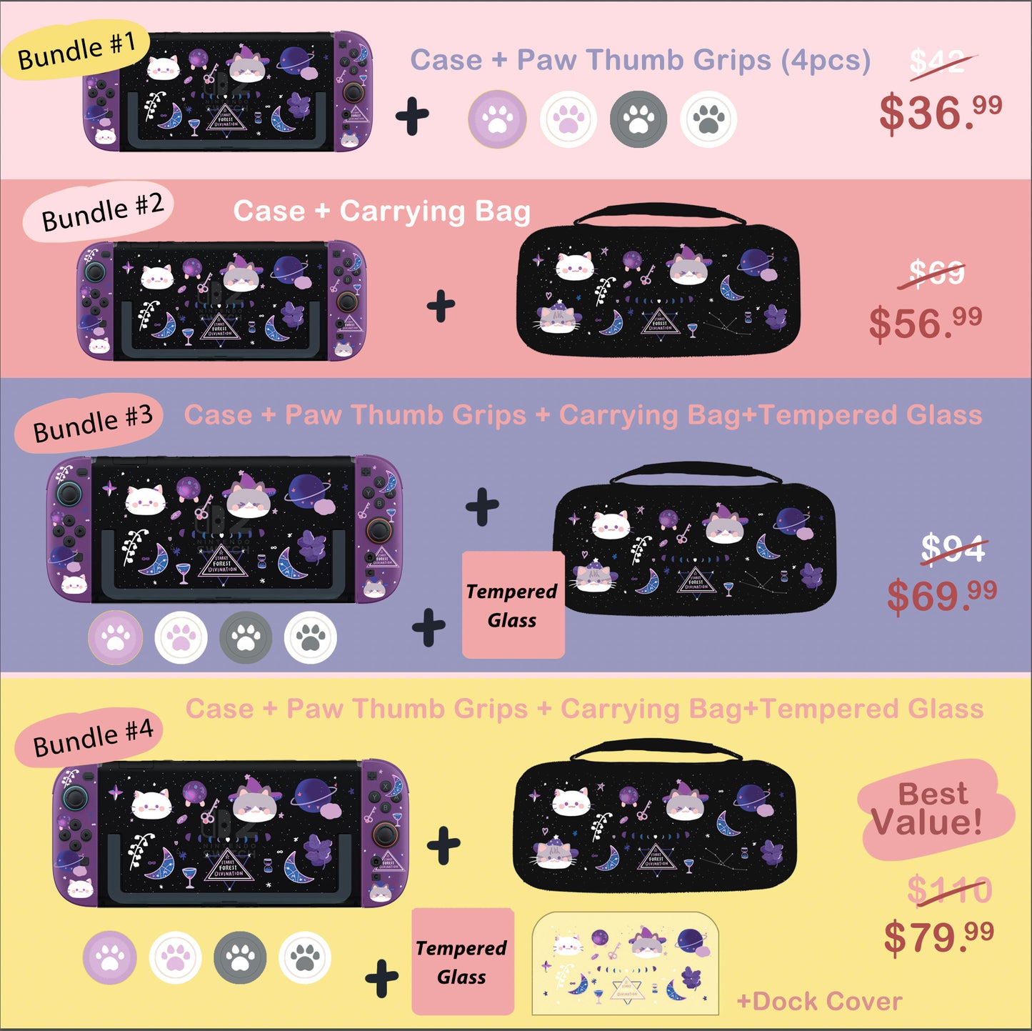 Cat Divination Case for Nintendo Switch 2, Switch and Switch Oled