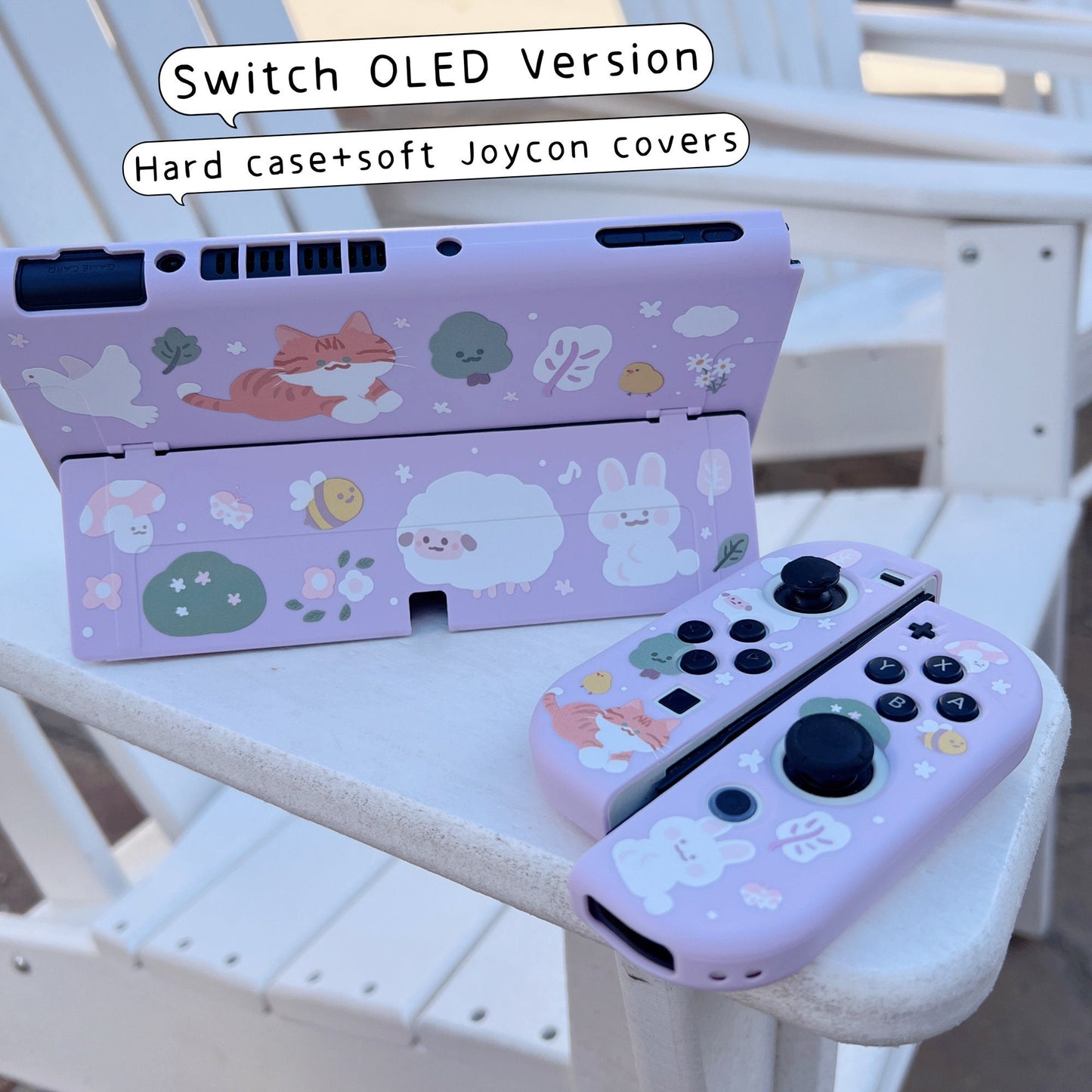 Whiskers & Blooms Case for Nintendo Switch 2, Switch, Switch Oled and Lite