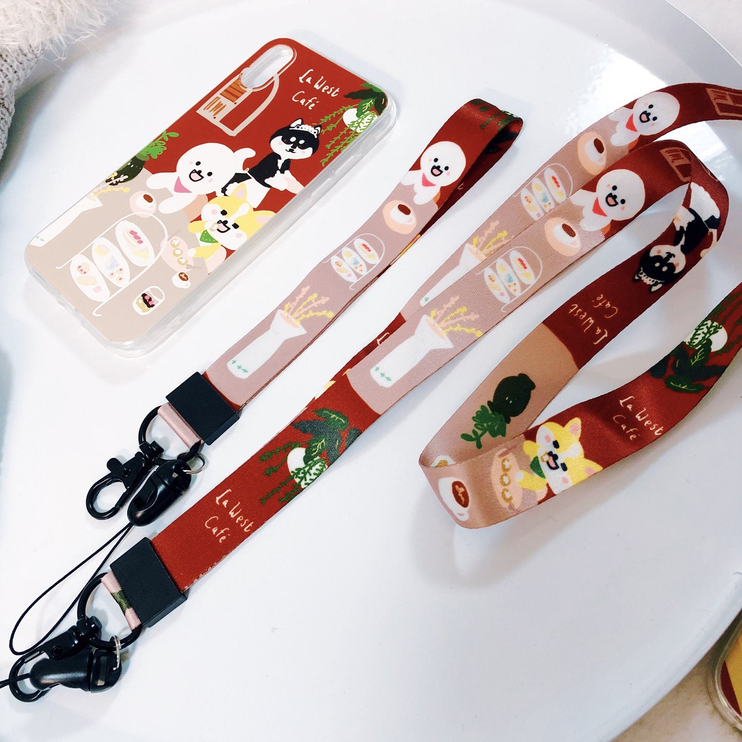 Tea Time with Dogs and Cats Lanyard