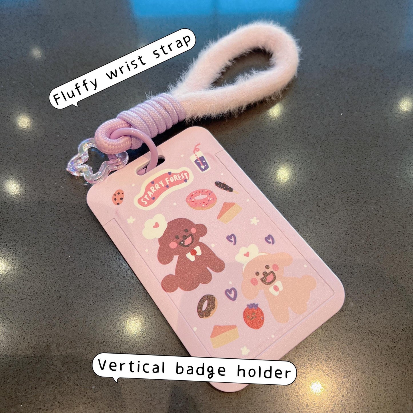 Poodle Bakery ID Badge Holder with Lanyard