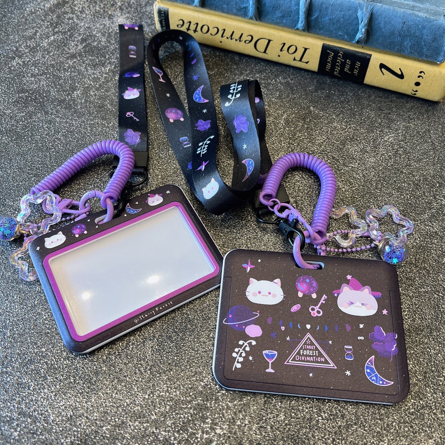 Cat Divination ID Badge Holder with Lanyard