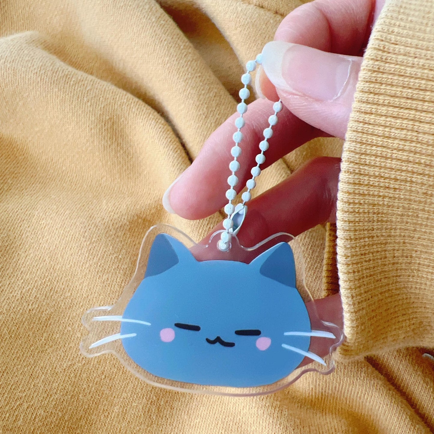 Blue Cat Keychain