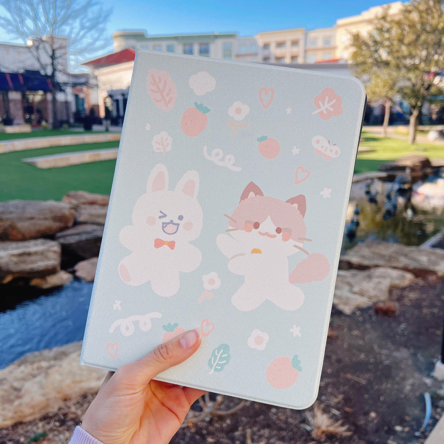 Strawberry Rabbit Cat Case for iPad/Kindle